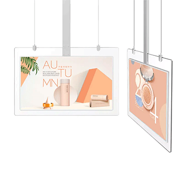 Highlight double-sided digital signage in the window