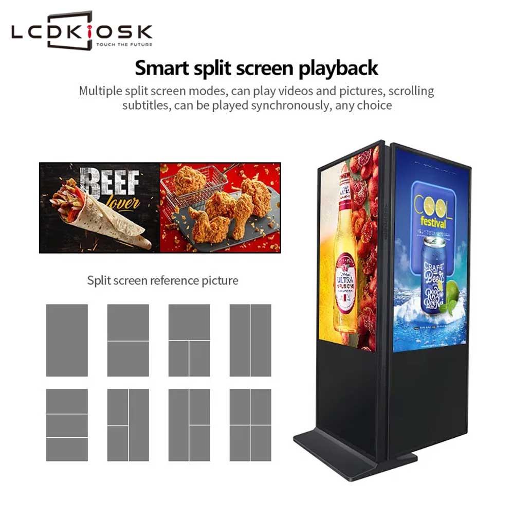 Indoor double-sided digital signage