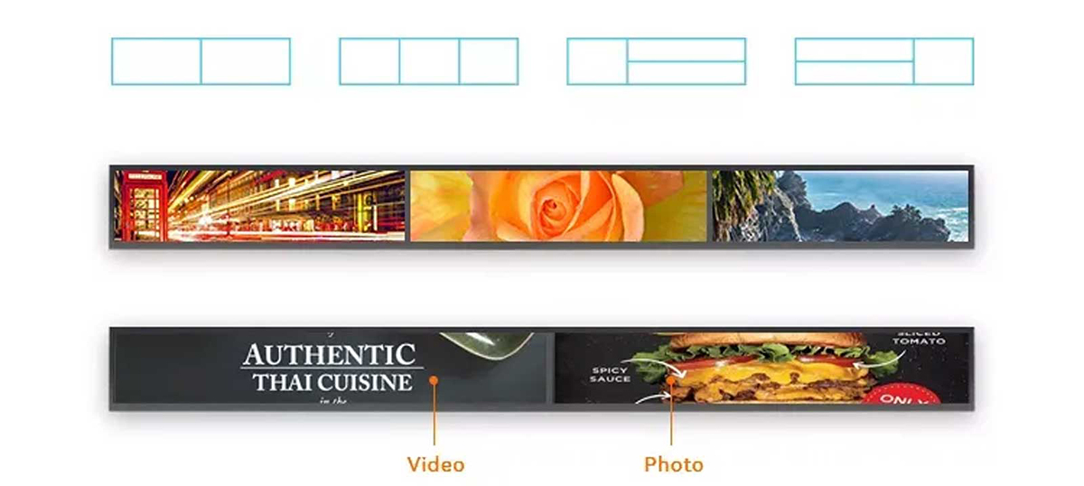 Stretched bar LCD display Stretched bar LCD display