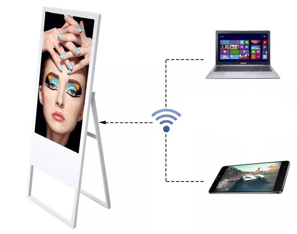 Portable mobile digital signage poster LCD advertising display