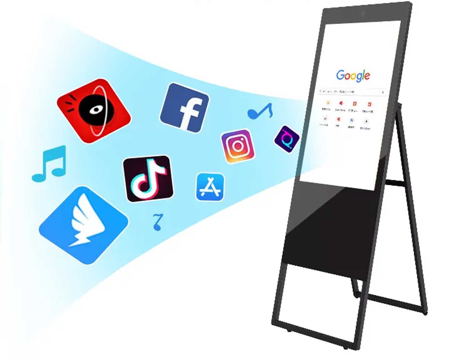 Portable mobile digital signage poster LCD advertising display