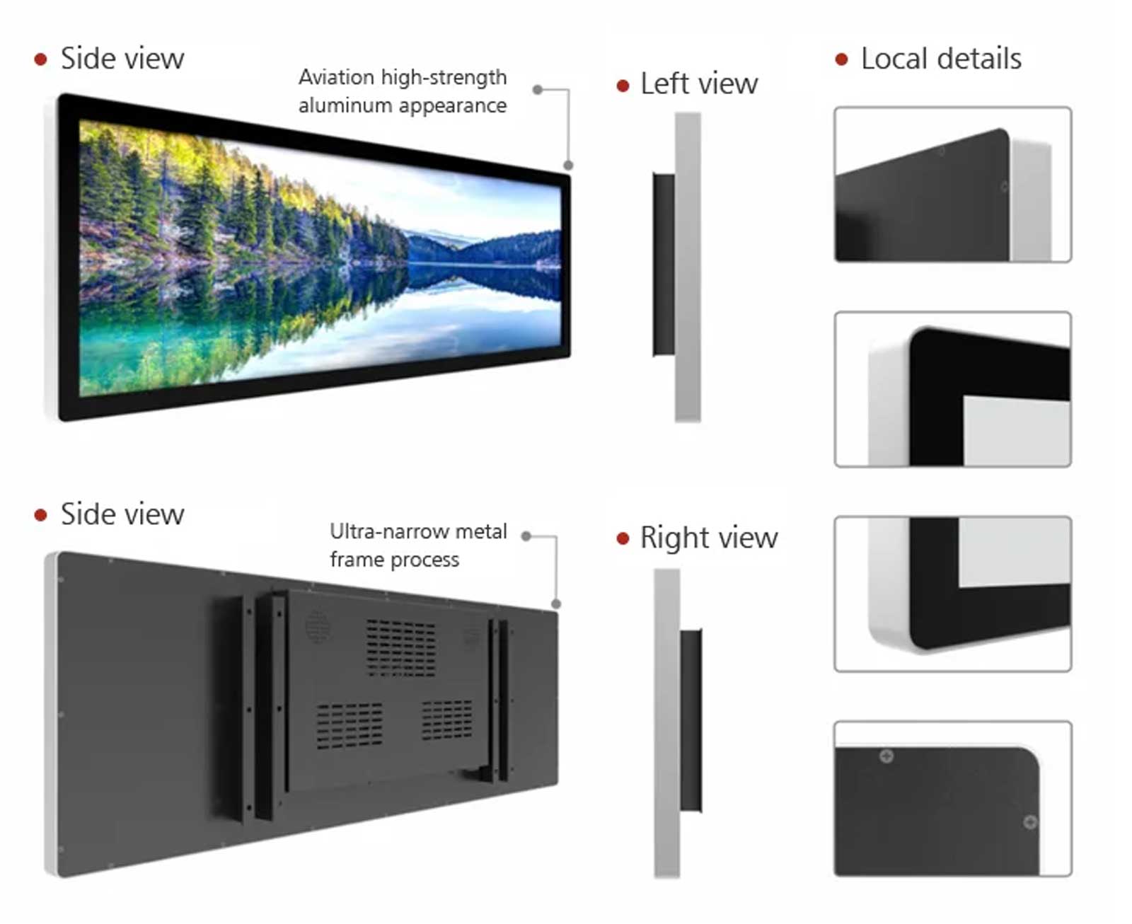 Super wide LCD screens stretched bar Advertising Display