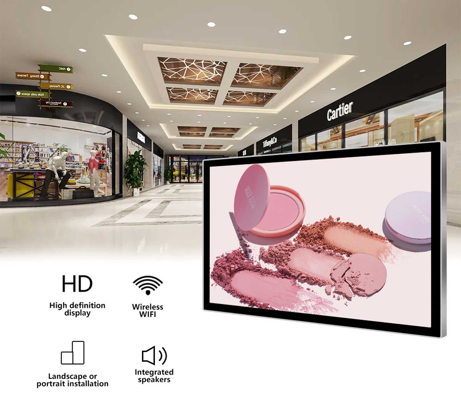 Indoor Wall-mounted Digital Signage Lcd Advertising Display Screen