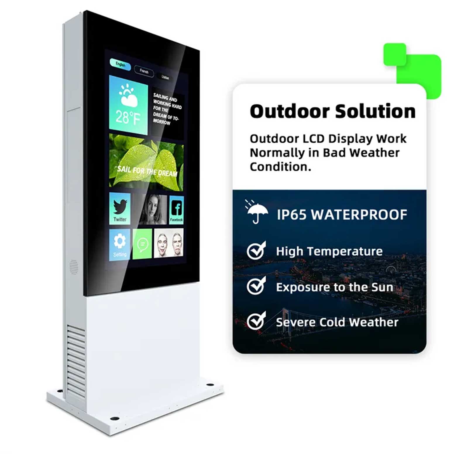 Outdoor double-sided digital signage