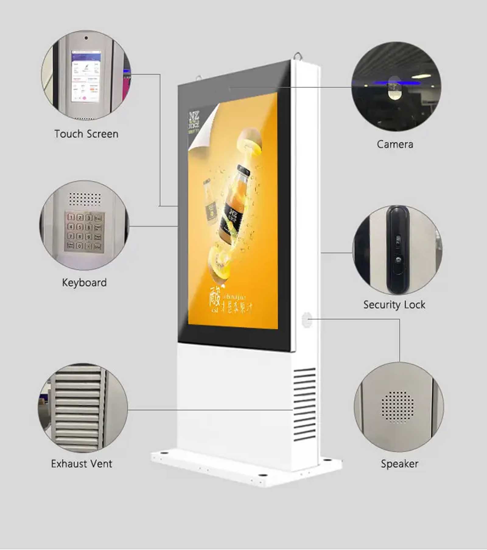 Outdoor double-sided digital signage