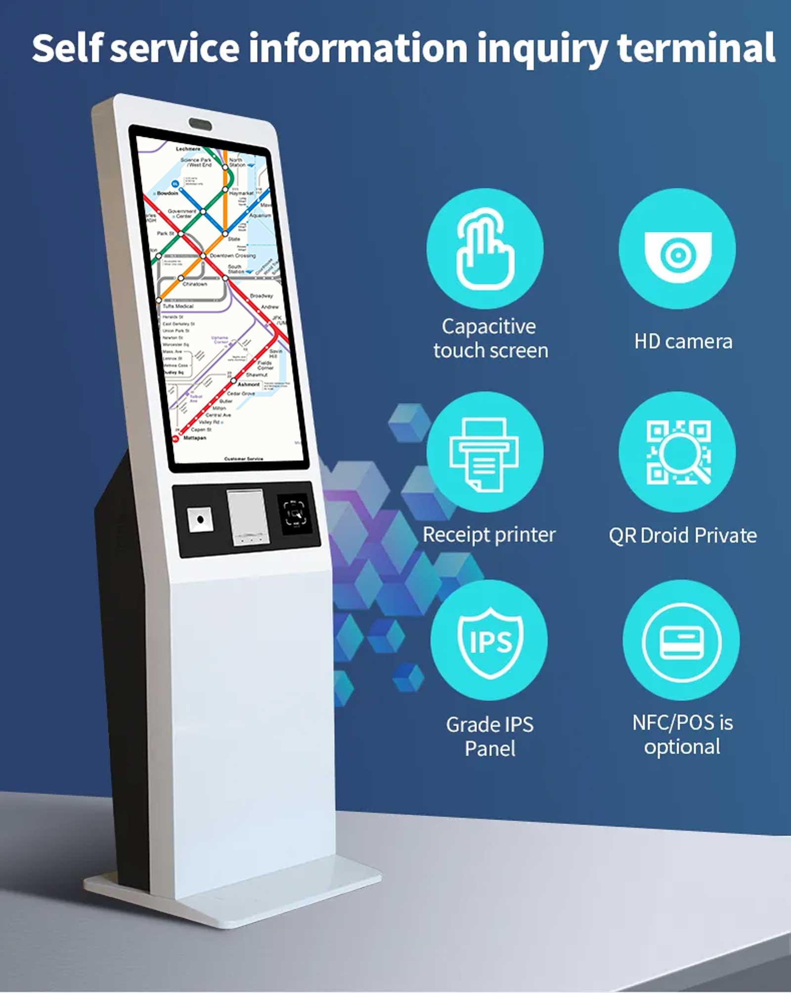 Smart Touch LCD Screen Information Inquiry Kiosk