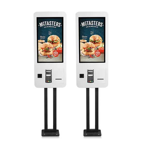 Restaurant touch screen self-service ordering kiosk