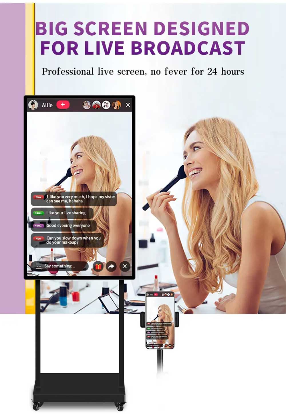 75 lcd screen tiktok live streaming touch display