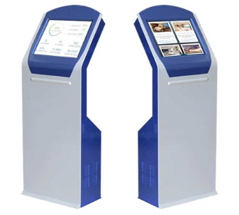 Floor-standing query touch monitor