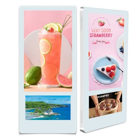 Wall mounted digital signage dual screen display