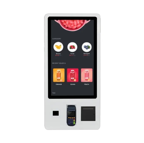 Restaurant touch screen self service ordering kiosk