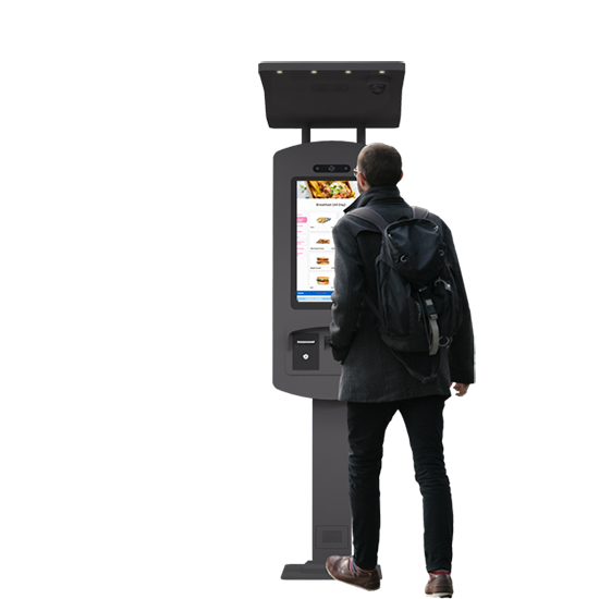Restaurant touch screen self service ordering kiosk