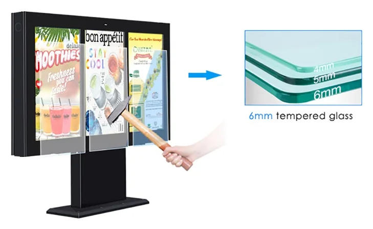 outdoor digital signage Explosion Proof Tempered Glass